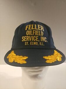 Vtg SnapBack Trucker Hat Cap Feller Oilfield Service Inc. St. Elmo 6 3/4 - 7 1/8