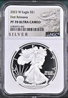 New Listing2023 w proof silver eagle ngc pf 70 uc first release als label with coa