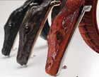 Men Alligator Design Crocodile-Embossed Leather Belts Genuine Cow Leather Belt 9