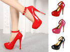 Platform Red Pumps Mens Crossdresser Heels Ankle Strap Drag Queen Large Shoes