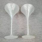 2 Belvedere Vodka James Bond 007 Spectre Frosted Tree Martini Glasses Great Cond