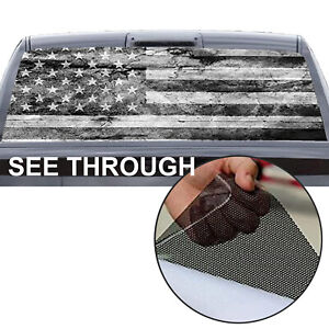 Truck See Through Rear Window Decal Car American Flag Fits Pickup SUV Universal