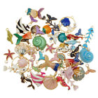 20PCS Colorful Enamel Shell Fish Sea Series Random Charms Pendant DIY Jewelry
