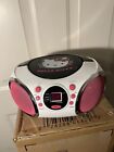 Hello Kitty White Pink Black Portable Boombox Radio CD Player Not Working As Is