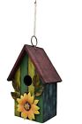 Rustic Decorative Bird House ,Outdoor Hanging Wood Hand-Painted Bird House Decor