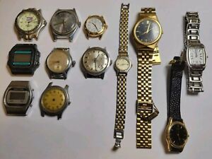 Vintage Men's & Women's Untested Watch Lot Seiko Casio Royce Timex Basis Clinton
