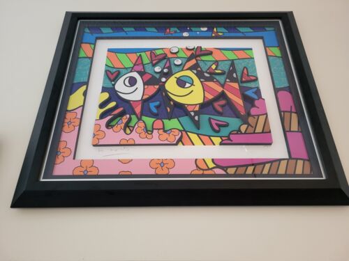 Romero Britto Follow Me Baby 3D handsigned numbered of 750 23x28 fish