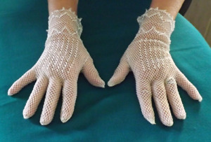 pair of lace gloves, antique