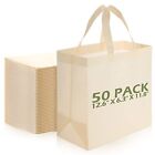 50 Pieces Reusable Totes Bag Bulk Shopping Bags Non Woven Grocery Bag With Handl