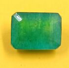 12 Ct Natural Green Emerald EGL Certified Zambia Emerald Cut Loose Gemstone KKB