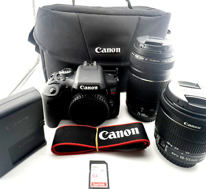 New ListingCanon EOS Rebel T6i 750D DSLR Camera 24.2MP 18-55mm 75-300mm Lens Bundle MINT