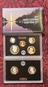 2021 U.S. Mint Silver Proof Set 7 Coins ONLY With Box & COA