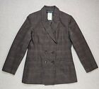 Vintage Harve Benard Wool Blazer Jacket Womens 12 Brown Double Breasted Coat