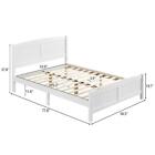 Modern Twin Full Queen Size Wood Bed Frame with Wooden Slat Headboard White Gray
