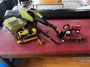 1970's 1980s MIGHTY TONKA SHOVEL TRUCK GREEN Yellow Lot Tractor Trencher Metal