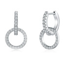 Buyless Fashion Womens And Girls Double Circle Hoop Dangle Earring With Stones