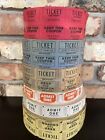Vintage Double Roll Raffle Tickets-Different Companies-Pink White Blue Yellow