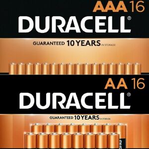🔋Duracell Copper Top Grade Alkaline Batteries AA (16) + AAA (16) 32-Total🔋2034