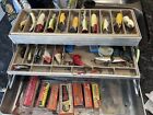 Vintage Metal Tackle Box and lures