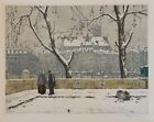 A fine color etching by T.F. Simon, Apse of Notre-Dame pencil signed, nice cond.