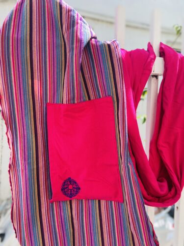 Baby Carrier Wrap 18”X 200” Hand Woven Cotton Colorful Soft Pink