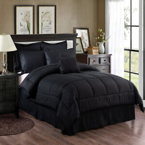 10 Piece Plaid Queen King Size Comforter Set Bed in a Bag Bedding Comforter Sets