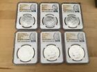 2021 $1 Morgan & Peace Silver Dollar 6pc Set NGC MS70 First Releases