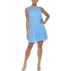 DKNY Womens Lace Trim Chiffon Summer Mini Dress Petites BHFO 0915