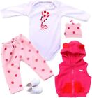 Reborn Baby Clothes Reborn Dolls Clothes for 17-22 In Newborn Baby Doll 5pcs Set