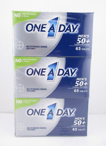 One A Day MEN'S 50+ Complete Multivitamin, 65ct x 3 pk = 195 Tablets- FREE SHIPP