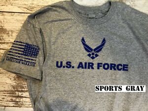 Air Force military T-shirt Blue and Gray Military Shirt 114G