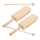 2 Sets Wood Block Instrument Music Child Large Wooden