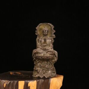 New Listingcopper statuary Buddha chinese old handmade antique luck decoration 103mm