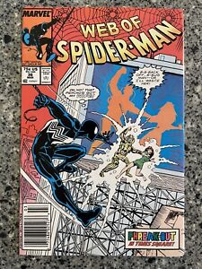 WEB OF SPIDER-MAN #36 VF/NM (Marvel 1988) Black Costume, 1st App Tombstone