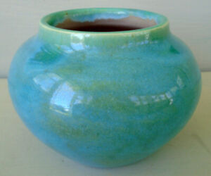 THE BEST Pisgah Forest NC Pottery Cabinet Vase, Blue Green, 1941, MINT