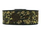 ~10yds Floral Woven Ribbon Trim- Black,Brown & Gold  1.37In