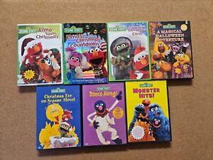Sesame Street DVDs Kids Dance Christmas Halloween Big Bird  TV Show - Lot of 7