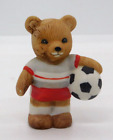 Figure Homeco Bear Soccer 1408 2 1/2 Inches Tall Red White Shorts Figurine