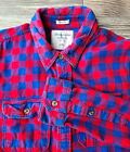 Abercrombie & Fitch Mens XXL Red/Blue Colorful Plaid Muscle Fit Flannel Shirt