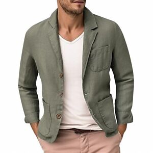 Men's Vintage Linen Cotton Blazer Jackets