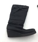 Kate Spade New York Womens Cagney Black Bow Wedge Heel Snow Boots Size 10
