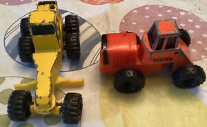 Tonka Road Scraper + Orange Tractor 1994
