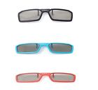 3 Pairs of Clip On 3D Glasses Blue Black Red Polorised For LG Tvs Cinema