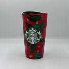 NEW Starbucks Ceramic 12oz Travel Mug Tumbler w Lid Holiday Christmas Ornaments