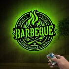 Custom Barbecue Sign For Outdoor, Personalized Grill Sign with Lights,Large BBQ