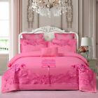 Chinese Style Bedding Set Luxury Pink Tassels Flower Embroidery Quilt/DuvetCover