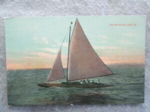 Antique Sailing On Bay, Erie, Pennsylvania, H.H. Hamm Series Postcard 1915