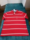 Tommy Hilfiger Polo Shirt 2XL XXL Mens Red Striped Golf Wicking Performance NWT