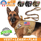 Tactical K9 Dog Harness with Handle No-pull Large Dog Vest+Leash US Working Dog