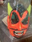 Vtg Ben Cooper Neon Devil Satan Plastic Halloween Costume Mask USA